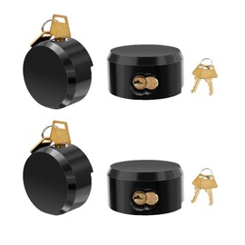 4 Pack Hidden Shackle Padlock Keyed Alike Heavy Duty Trailer Puck Padlocks Anti Theft 2-7/8" Solid Steel Puck Lock for Trailers Trucks Vans Shed Gates Garage