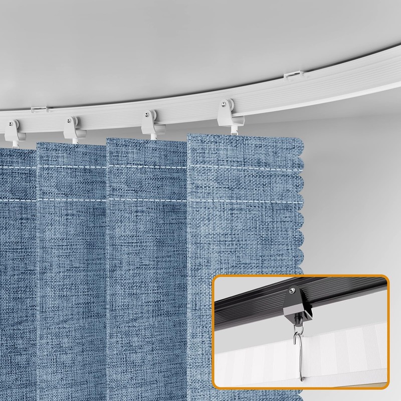 JILRON Accordion Partition Curtain with Ceiling Track - Space-Saving Room