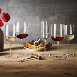 Luigi Bormioli Grandioso - 15.25 Oz. Chardonnay Wine Glasses, Set of 4 - Titanium Reinforced Stem, Made of SON-hyx Crystal - Sinuous Design White Wine Glass - Made in Italy, Dishwasher Safe