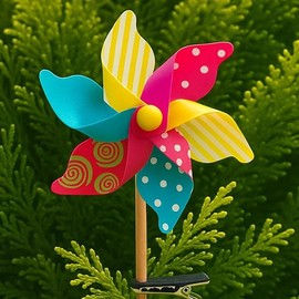 1 Pinwheel Hairpin, Claw Clip, Random Design, Amusement Park, Cheering Event, Marathon, Concert, Kindergarten / 바람개비 머리핀 1개 집게핀 디자인 랜덤 놀이공원 응원 행사 마라톤 콘서트 유치원