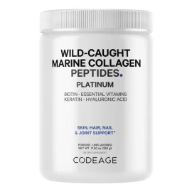 Colágeno Marino Hidrolizado Codeage Polvo Sin sabor 326g Sin Gluten                                                                                   