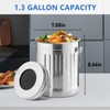 ENLOY Compost Bin for Kitchen Countertop, 1.3 Gallon Stainless Steel