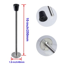 Rannb Extra Long Door Stopper Wall Mount Door Stop Bumper with Rubber Tip 250mm/10 Total Length - Pack of 2