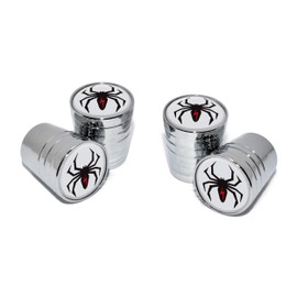 Elektroplate MetalHeads Lightning Bolt Spider Bright Chrome Aluminum Tire Valve Stem Caps | Universal Fit for Cars, Bikes, Trucks, RVs, Motorcycles, Trailers (Pack of 4)