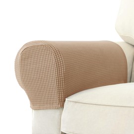 GEOCANG Armchair cover, Set of 2 non-slip armchair, sofa armrest protector, for furniture protector (Sand)