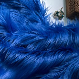 Bianna Creations Faux Fur Fabric Pieces | US Based Seller | Shaggy Squares | Craft, Sewing, Costumes, Solid Colors (Royal Blue, 20x20 inches)