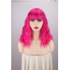 WERD Hot Pink Wig for Women Short Bob Wavy Pink