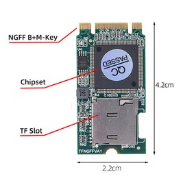 NFHK 22x42mm M.2 NGFF B-Key to Micro SD T-Flash TF Card Rearder B+M Key Adapter Embedded for Industrial Mobile SSD NF-EP-041-2242MM