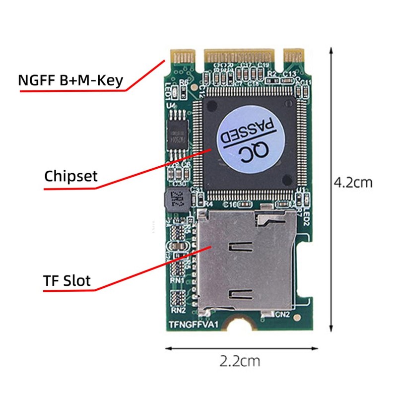 NFHK 22x42mm M.2 NGFF B-Key to Micro SD T-Flash TF