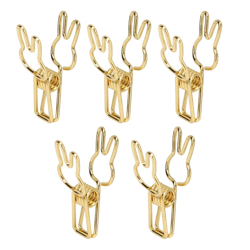 100pcs Binder Clips Cute Cartoon Rabbit Shape Metal Hollowed Long