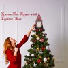 Christmas Tree Topper with Lights,Gnome Tree Topper with Lighted Star