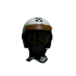 CellDesigns Leather Peak Visor for 3 Snap Open Face Helmet (Brown/Brass Cross Snap, Medium)