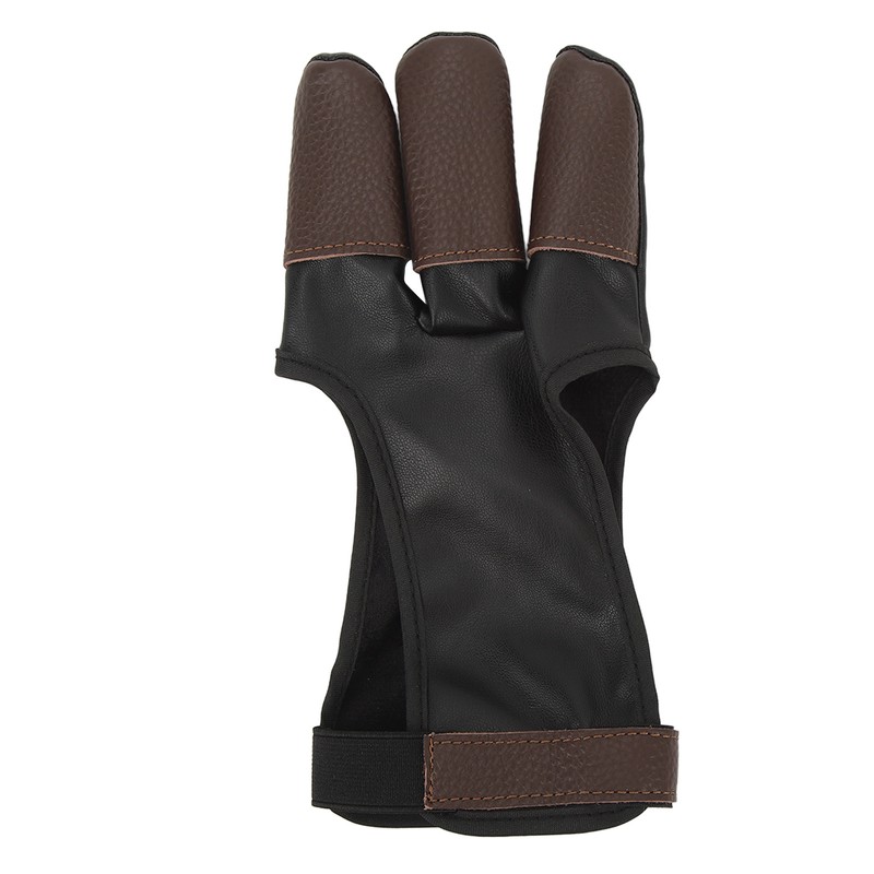 Archery Glove Finger Tab Accessories Three Finger Guard PU Leather