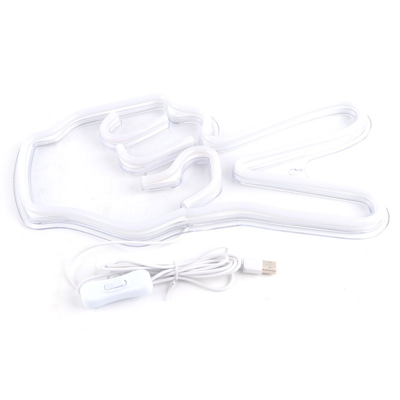 Neon Sign Light Innovative Victory Gesture Decorative Lamp USB Powered