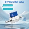 1/4”Barb Ball Valve - Stainless Steel Hose ID Barb Mini