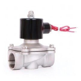 KNKQZXVDF 1-1/2'' Stainless Steel Solenoid Valve 220V 12V 24V Normally Closed Direct Acting Solenoid Valve(1-1/2" Npt Thread,AC220)