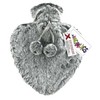 Heart Shaped Hot Water Bottle & Plush Cover 800ml Grey
