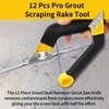 12 Pcs Pro Grout Scraping Rake Tool, Grout Rake with