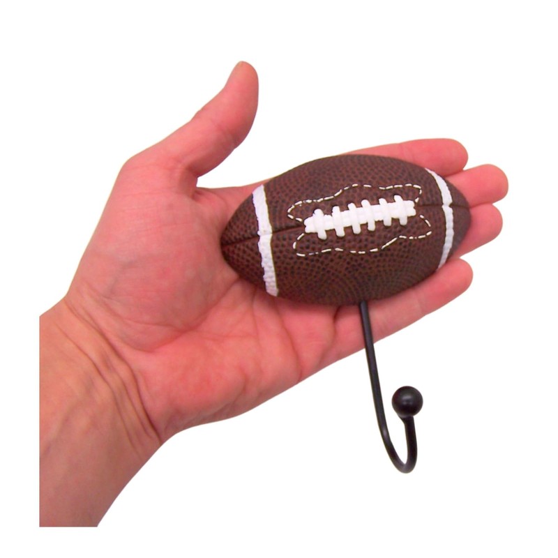 Wowser Football Wall Hooks, Set of 3, Sporty Interior Design,