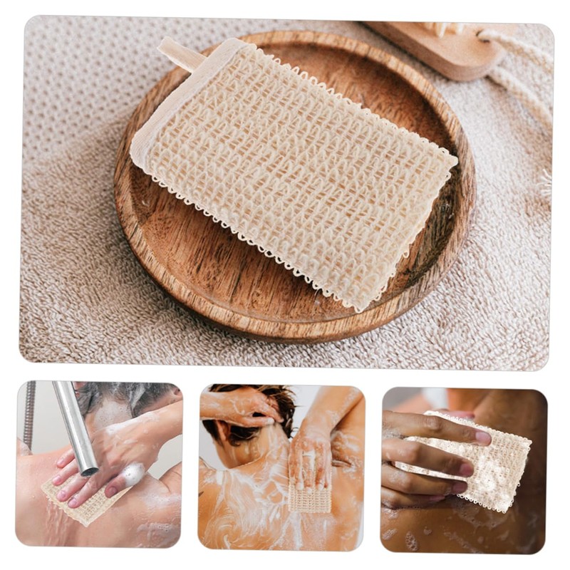 FRCOLOR 3pcs Cotton Linen Bath Wipes Face Washcloths Soft Absorbent