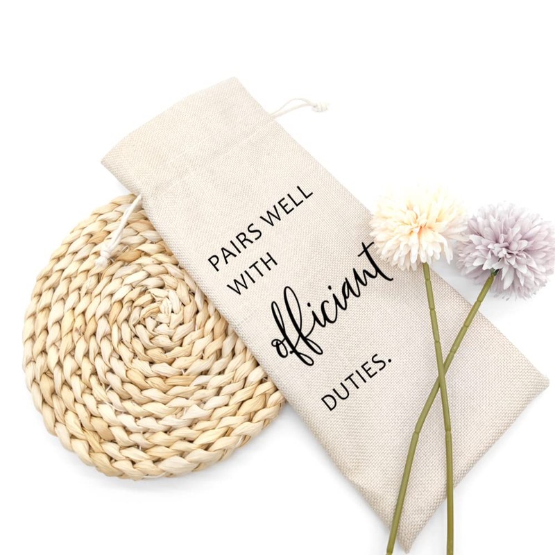 Socive Wedding Wine Bag, Officiant Wine Bag Gift, Officiant &