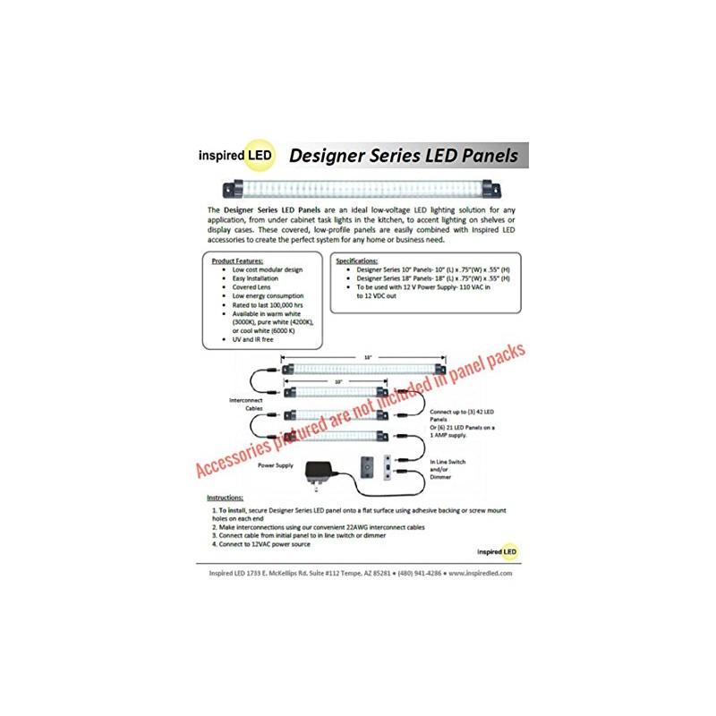 Designer Series 18" LED 6 Panel Pack- Cool White (Lights