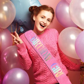 Birthday Girl Sash. "Birthday Girl" Sash - Birthday Sash for Women. Happy Birthday Sash for Girls, Sweet 16, 18th 21st 25th 30th 35th 40th or Any Other Bday Party (Pink)