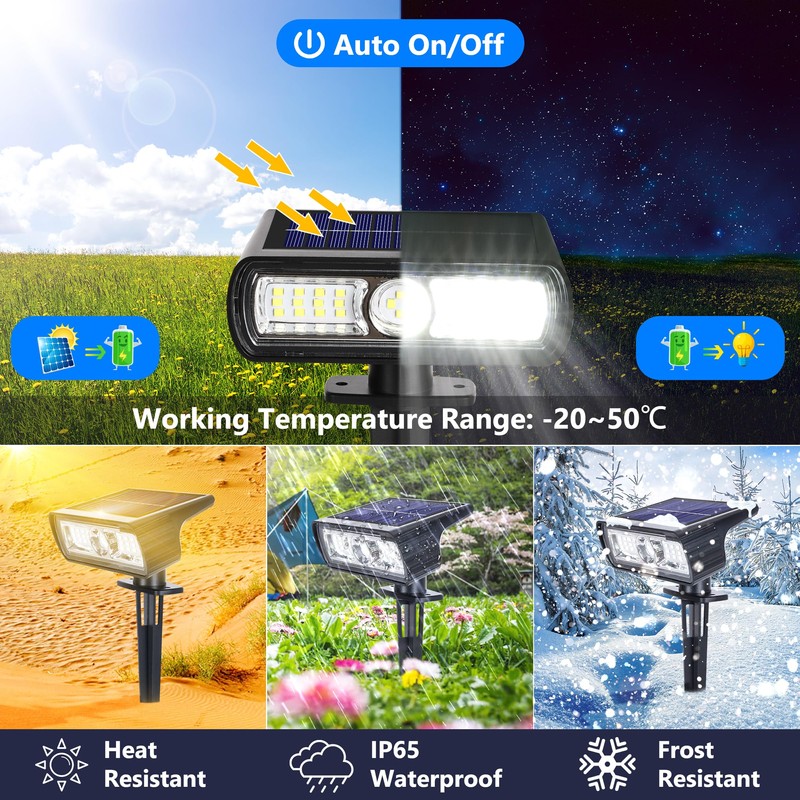 Toodour Solar Spot Light Outdoor, 6 Pack Solar Lights Outdoor