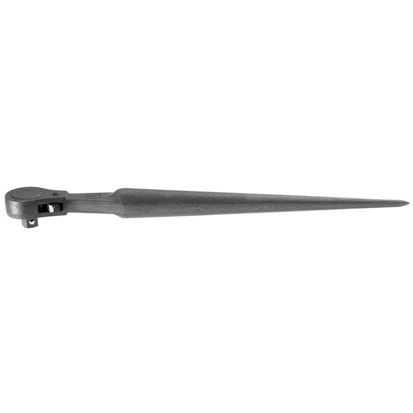 Klein Tools 3238 Ratcheting Wrench, Construction Spud Wrench, 1/2-Inch Drive, Forged From Alloy Steel, Corrosion Resistant Black Finish, 15-Inch