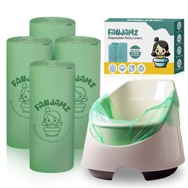 [80 Count] Potty Bags for Portable Toilet - OK Compost Certified Bathroom Trash Can Bags - 5 Liters Leak-Proof Perfect Disposable Potty Liners for Toddlers & Pets