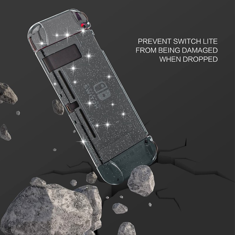 Switch Glitter Case, Switch Protective Case with Tempered Glass Screen