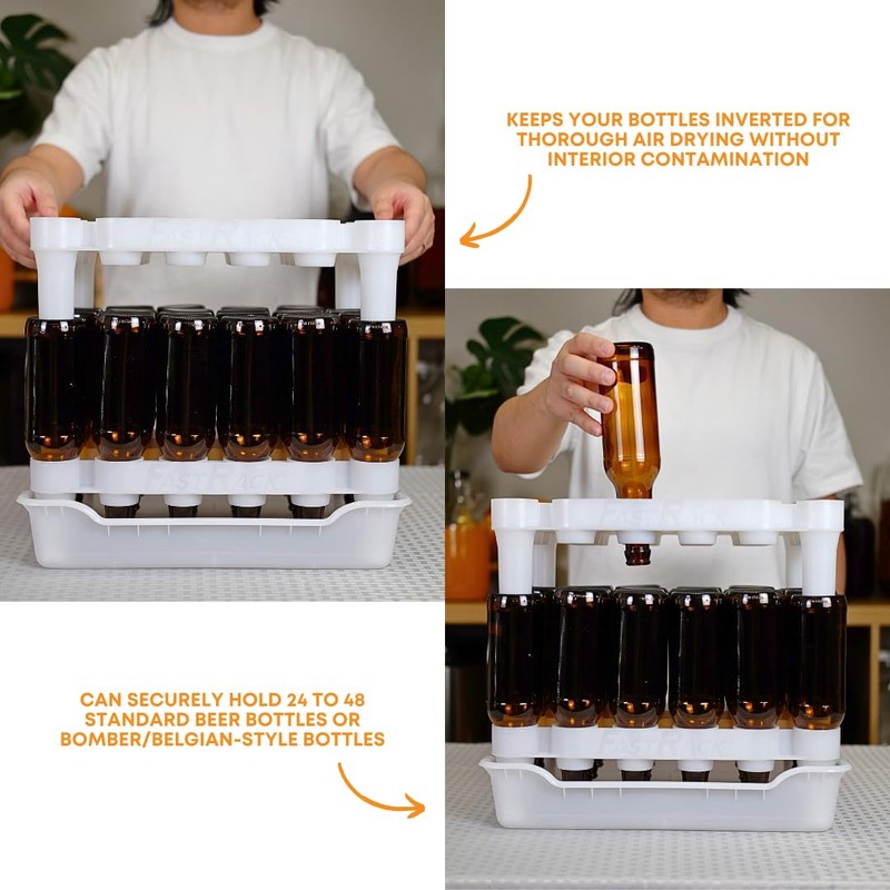 FASTFERMENT - 24-Bottle Drying Rack & Tray| Bottle Drying Tree