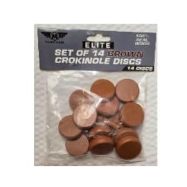 Brown Elite 14 Count Crokinole Discs + Scoring Peg