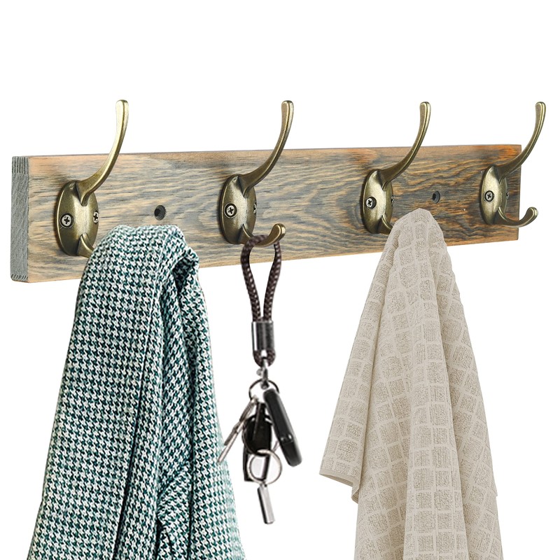 IBosins 32 Pack Antique Brass Coat Hooks Wall Mounted with