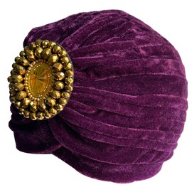 Decou Twist Pleated Hair Wrap Stretch Turban 0545 (Purple)