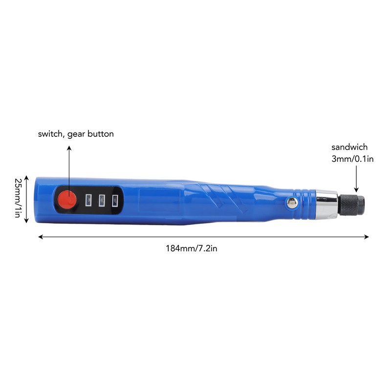 Electric Engraving Pen USB Charging 3 Adjustable Speed Cordless ABS