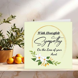 Sorry for your loss AUNT sympathy card, condolences Bereavement auntie