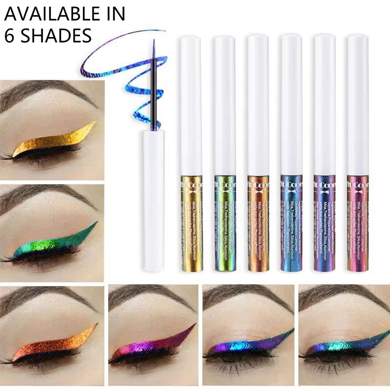 HERBENJOY Chameleon Eyeliner,Metallic Liquid Eyeliner Changing Long-lasting Holographic Glitter Multichrome