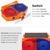 Solar Strobe Warning Light, 3 Working Modes Double Side Red