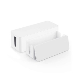 PowerKing Caja de Administración de Cables, Colección Caja Organizadora de Cables, Soporte de Cable de Cubierta Eléctrica,Organizador de Cables, Conjunto Blanco de Dos
