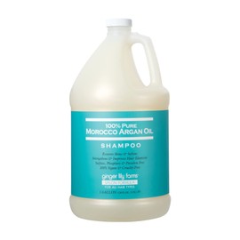 Ginger Lily Farms Salon Formula 100% Pure Morocco Argan Oil Shampoo for All Hair Types, 100% Vegan & Cruelty-Free, 1 Gallon Refill (Pack of 4)