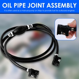 Fuel Hose with Pump Ball, Fuel Hose Outboard, Outboard Tank Connection with Ear Clip for Ships, Motorhomes, Tractors and Caravans (Black)