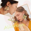 Allereya Boho Large Square Hoop Huggie Earrings Open Square Stud