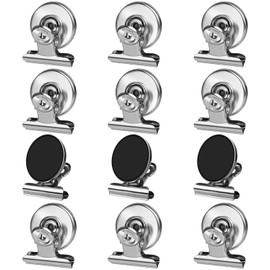 Grtard 12pack Fridge Magnets Refrigerator Magnets Magnetic Clips Heavy Duty Detailed List Display Paper Fasteners on Home& Office& Teaching