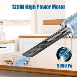 Car Vacuum Handheld Cordless Bug Vacuum Catcher for Adults, Rechargeable Vacuum Cleaner Air Duster with LED Light Multi-Nozzles for Car Home Office Garden Bug Sucker for Spider Beetle Insect (Blue)