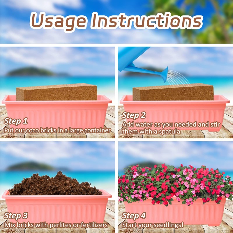 Riare 8pcs Organic Coco Coir Bricks Soil Blocks- 100% Natural