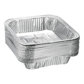sourcing map 20pcs Aluminum Foil Pie Pan 6.3" Square Disposable Non-Stick Baking Pans for Pies Quiches Tarts Baking Cooking Reheating Parties, Silver