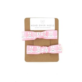 Pink Bunny Rabbit Bow Hair Clips Easter Hair Accessories