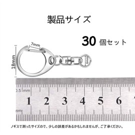 Key Chain Hardware [30 Pieces] One-touch Key Holder with Swivel Can Handmade, Keyring Accessories, DIY Craft Supplies, Silver