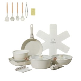 23Pcs Ceramic Cookware Set Non Stick Pots and Pans Set Non Toxic with Detachable Handle Induction Kitchen Cookware Set Space Saving, Oven & Dishwasher Safe, Navy